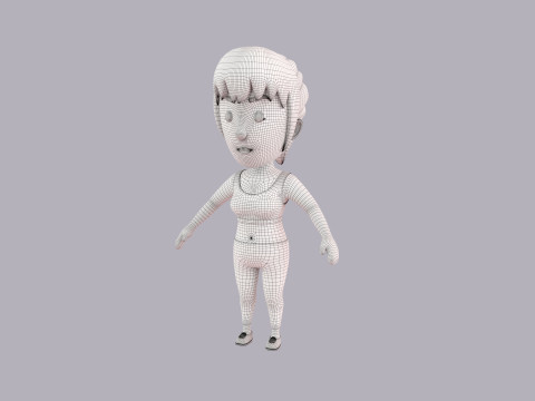Cartoon Female Character Rigged 097 3D मॉडल