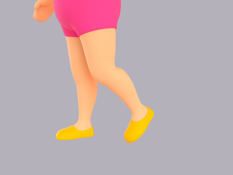 Cartoon Female Character Rigged 098 3D Model