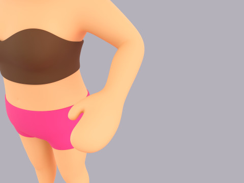 Cartoon Female Character Rigged 098 3D Model