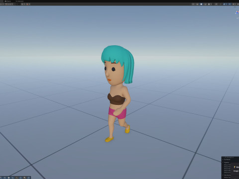 Cartoon Female Character Rigged 098 3D Model