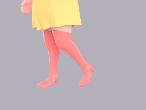 Cartoon Female Character Rigged 099 3D Model