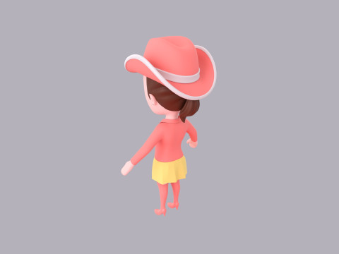 Cartoon Female Character Rigged 099 3D Model