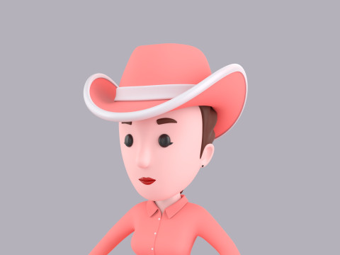 Cartoon Female Character Rigged 099 3D Model