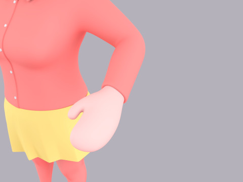 Cartoon Female Character Rigged 099 3D Model