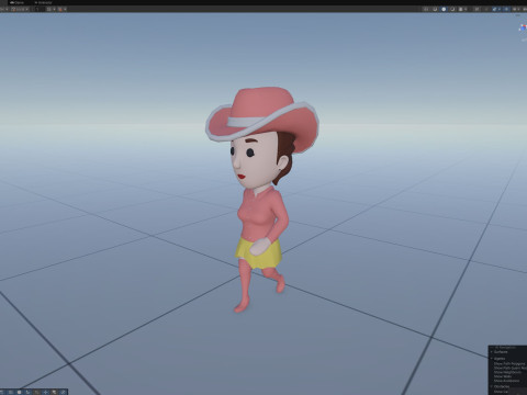 Cartoon Female Character Rigged 099 3D Model