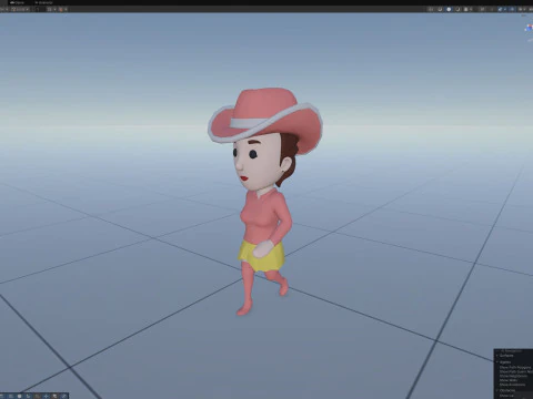 Cartoon Female Character Rigged 099 3D Model