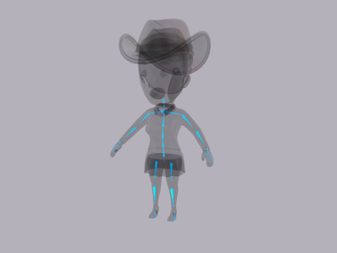 Cartoon Female Character Rigged 099 3D Model