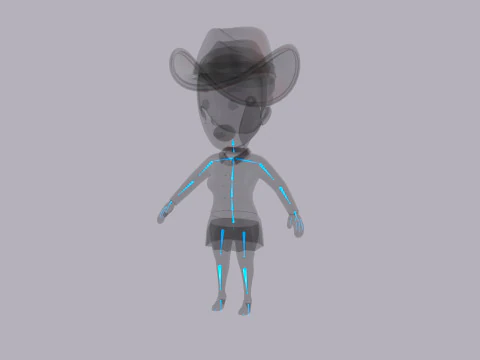 Cartoon Female Character Rigged 099 3D Model