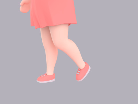 Cartoon Female Character Rigged 100 3D 모델