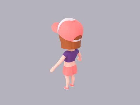 Cartoon Female Character Rigged 100 3D 모델