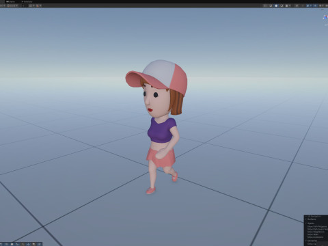 Cartoon Female Character Rigged 100 3D 모델