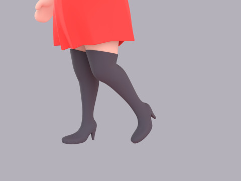 Cartoon Female Character Rigged 101 3D Model