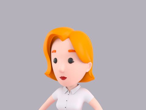 Cartoon Female Character Rigged 101 3D Model