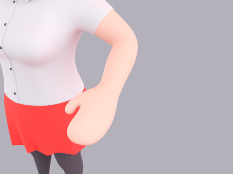Cartoon Female Character Rigged 101 3D Model