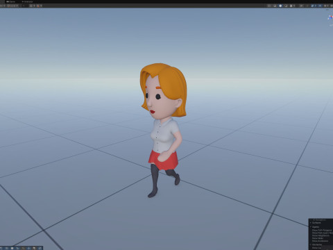 Cartoon Female Character Rigged 101 3D Model