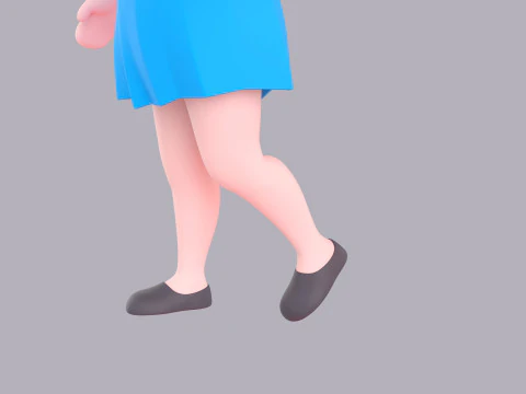 Cartoon Female Character Rigged 102 3D Model