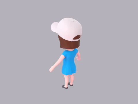 Cartoon Female Character Rigged 102 3D Model