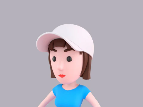 Cartoon Female Character Rigged 102 3D Model