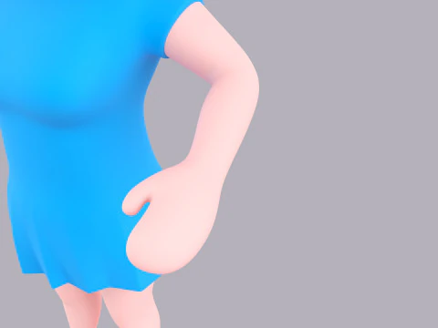 Cartoon Female Character Rigged 102 3D Model