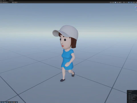 Cartoon Female Character Rigged 102 3D Model