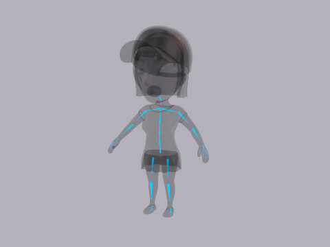 Cartoon Female Character Rigged 102 Modèle 3D