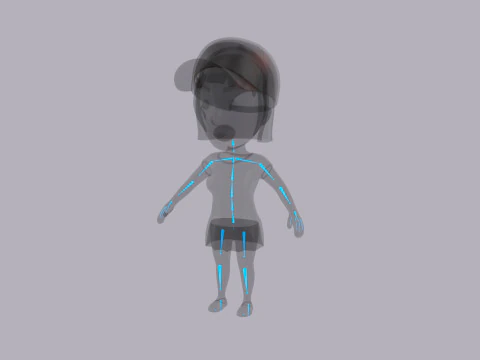 Cartoon Female Character Rigged 102 3D Model