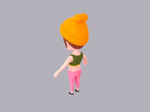 Cartoon Female Character Rigged 103 3D Modell