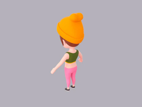 Cartoon Female Character Rigged 103 3D Model
