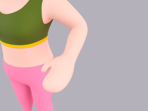 Cartoon Female Character Rigged 103 3D Modell