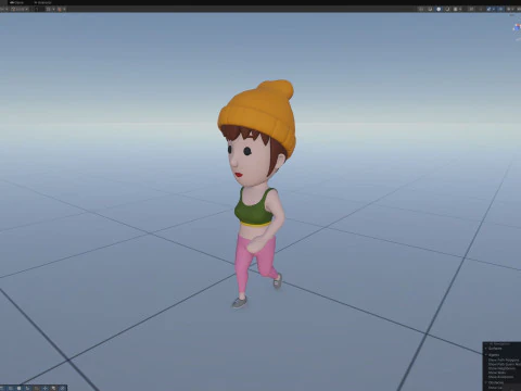 Cartoon Female Character Rigged 103 3D Model