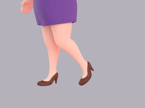 Cartoon Female Character Rigged 104 3D Model