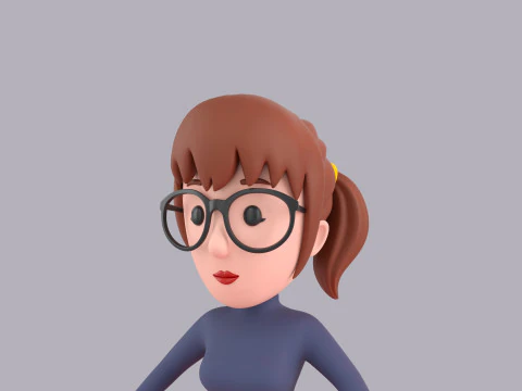 Cartoon Female Character Rigged 104 3D Model