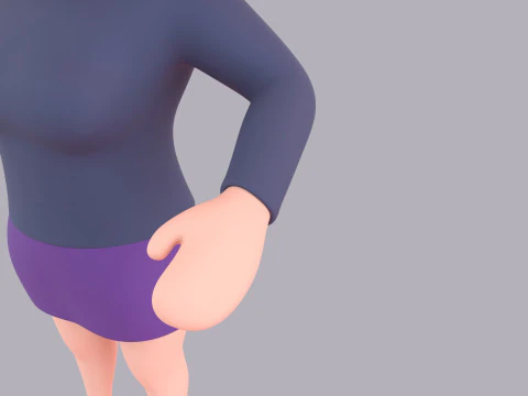 Cartoon Female Character Rigged 104 3D Model