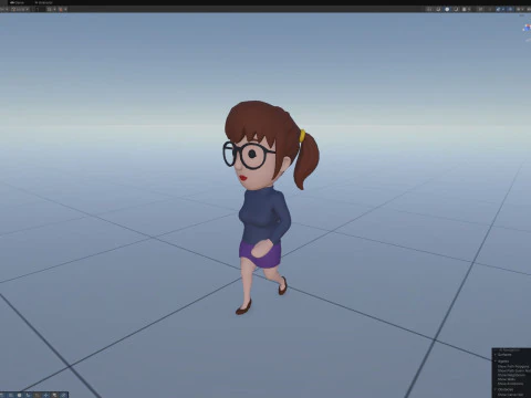 Cartoon Female Character Rigged 104 3D Model