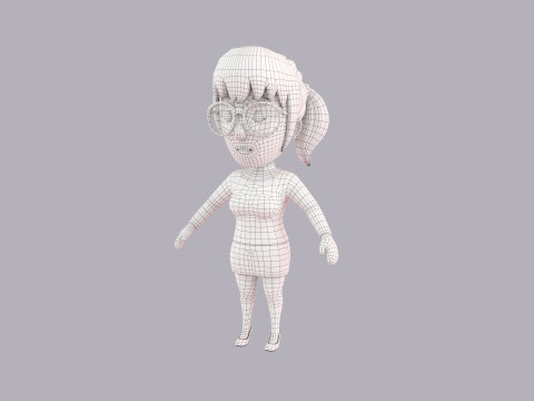 Cartoon Female Character Rigged 104 3D मॉडल
