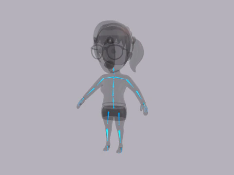 Cartoon Female Character Rigged 104 3D Model