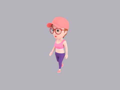 Cartoon Female Character Rigged 105 3D Model