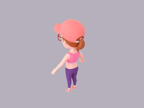 Cartoon Female Character Rigged 105 3D Model