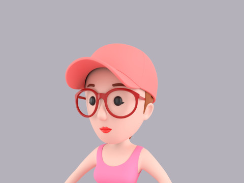 Cartoon Female Character Rigged 105 3D Model