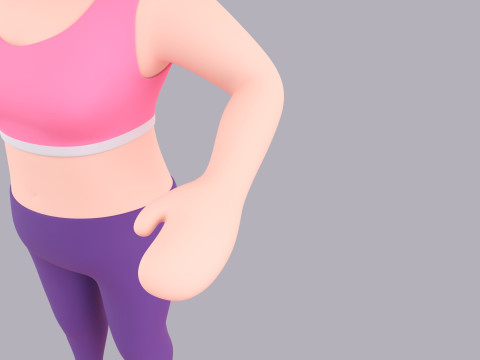 Cartoon Female Character Rigged 105 3D Model