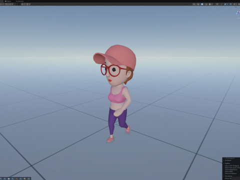 Cartoon Female Character Rigged 105 3D Model