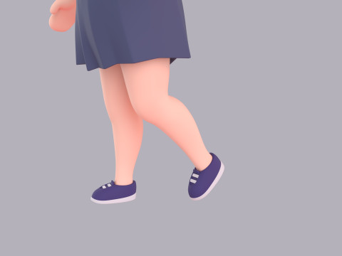 Cartoon Female Character Rigged 106 3D Model