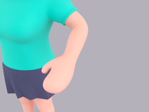 Cartoon Female Character Rigged 106 3D Model
