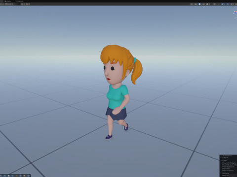 Cartoon Female Character Rigged 106 3D Model