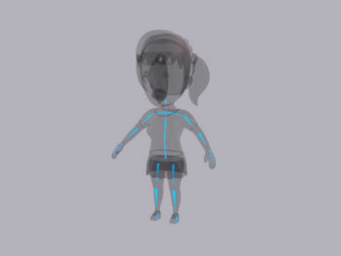Cartoon Female Character Rigged 106 3D Model