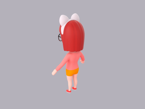 Cartoon Female Character Rigged 107 3D Model