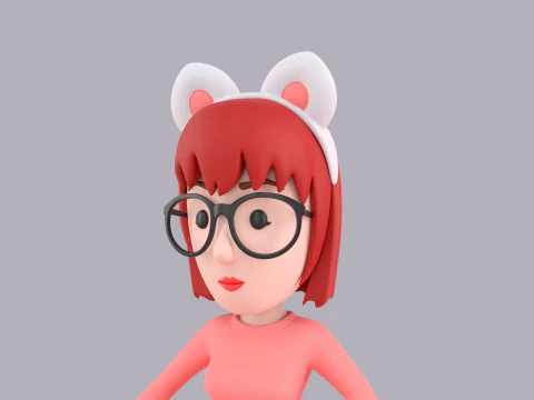Cartoon Female Character Rigged 107 3D Model