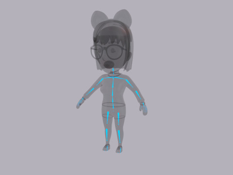 Cartoon Female Character Rigged 107 3D Model