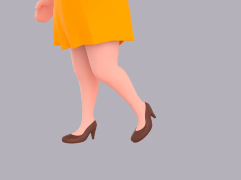Cartoon Female Character Rigged 108 3D Model