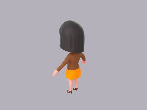 Cartoon Female Character Rigged 108 Modèle 3D